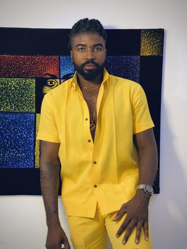 Stylish Yellow Short-Sleeved Shirt and Matching Shorts - Image 2